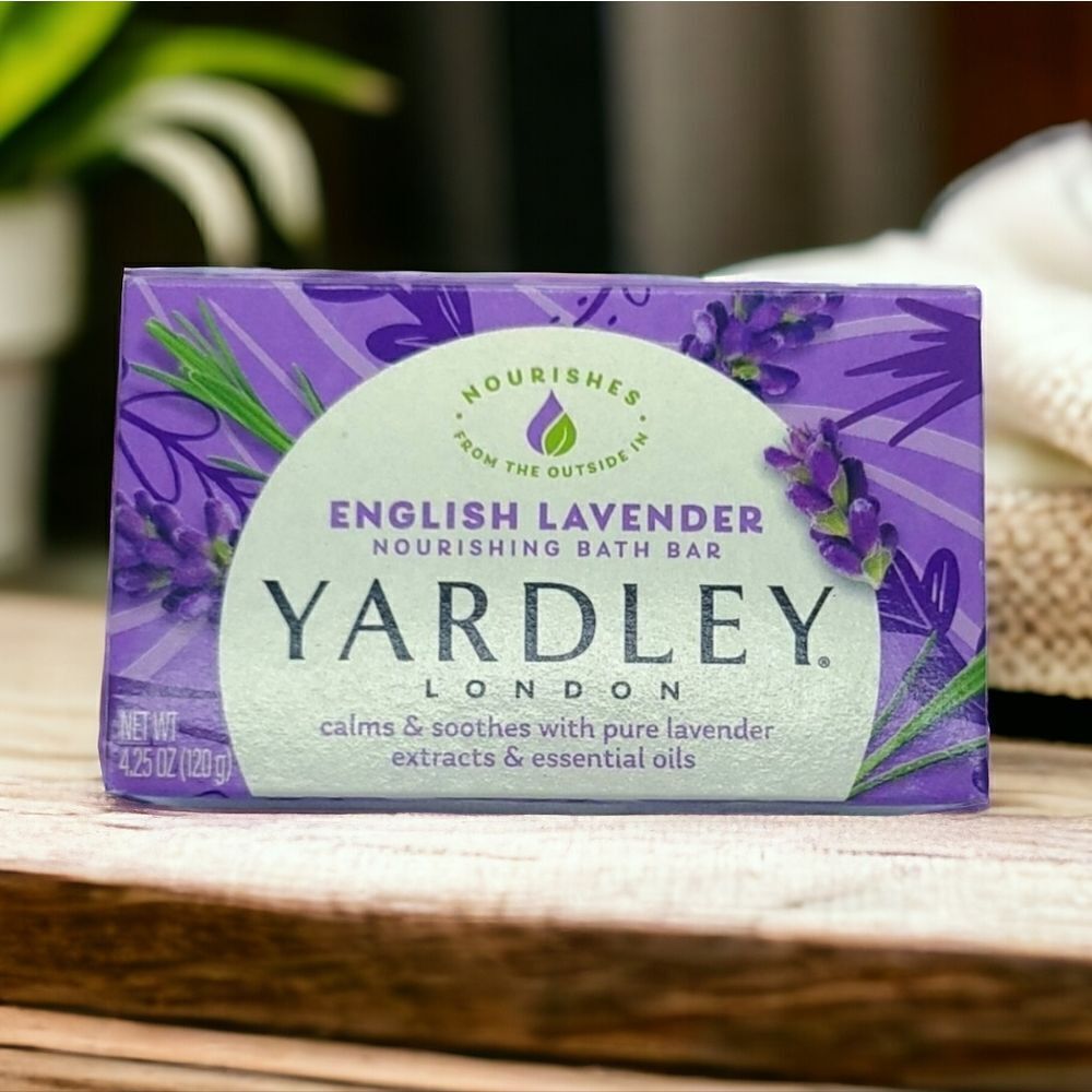 YARDLEY LONDON English Lavender Nourishing Essential Oils Bath Bar Soap NWT